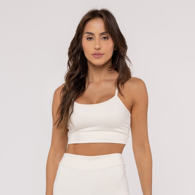 Top Classic Alças Cruzadas Off White
