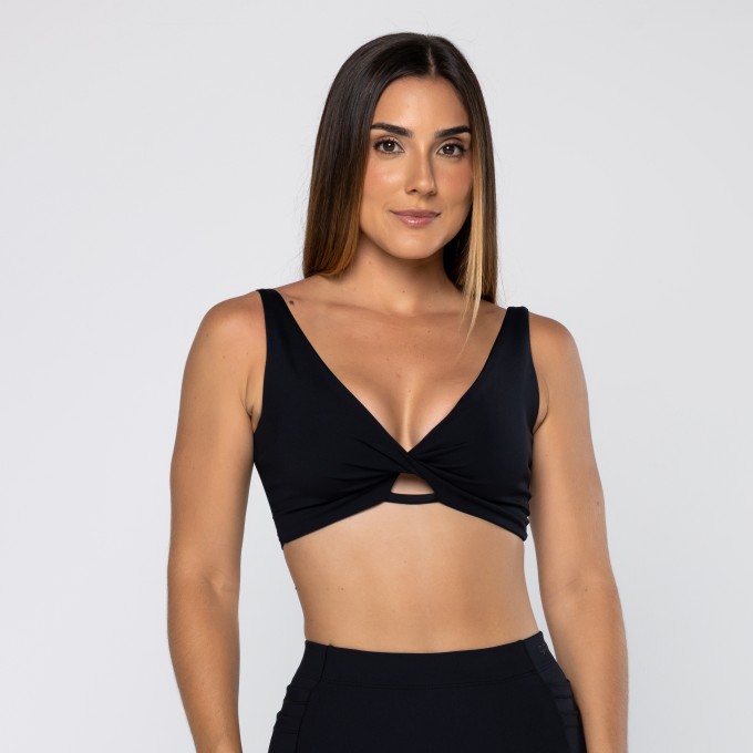 Top Force Cruzado Com Recorte Preto