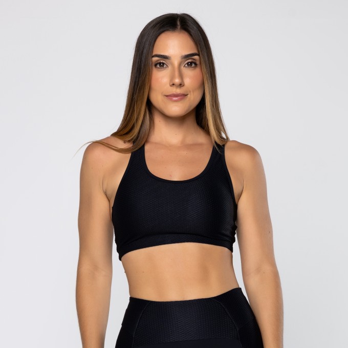 Top Force Texturizado Com Decote Assimétrico