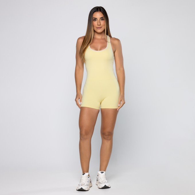 Macaquinho Force Com Viés Amarelo Baby