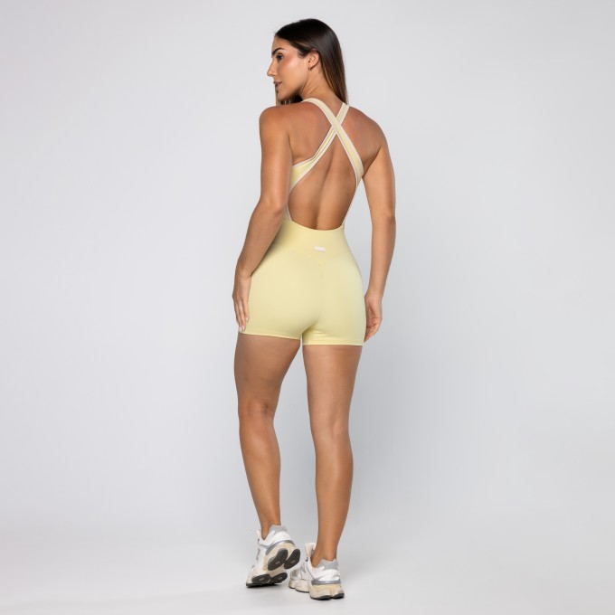 Macaquinho Force Com Viés Amarelo Baby