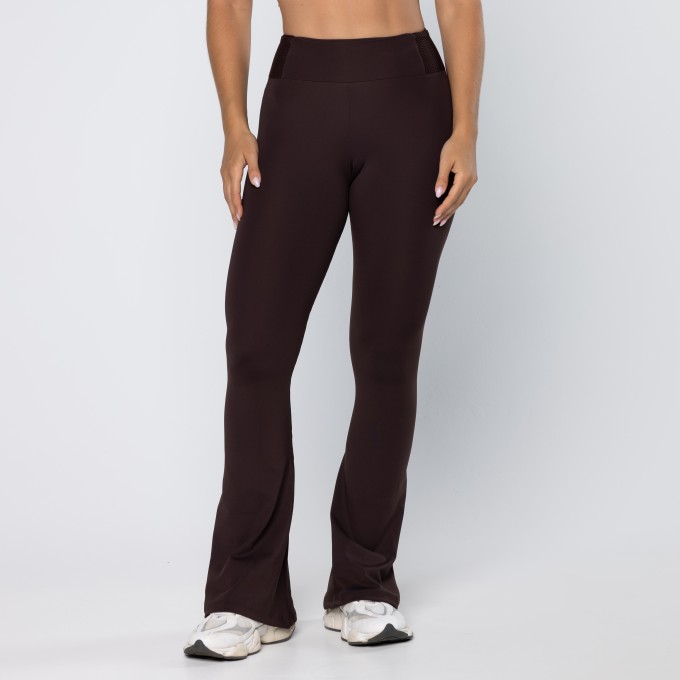 Calça Flare Force Com Recorte No Cós Pau Brasil