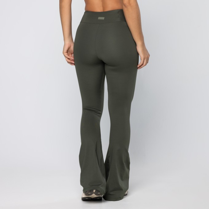 Calça Flare Force Com Recorte No Cós Verde Pinho