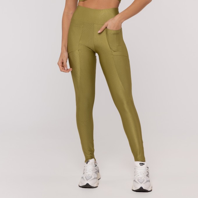Calça Legging Pistache Wonder com Bolso Lateral
