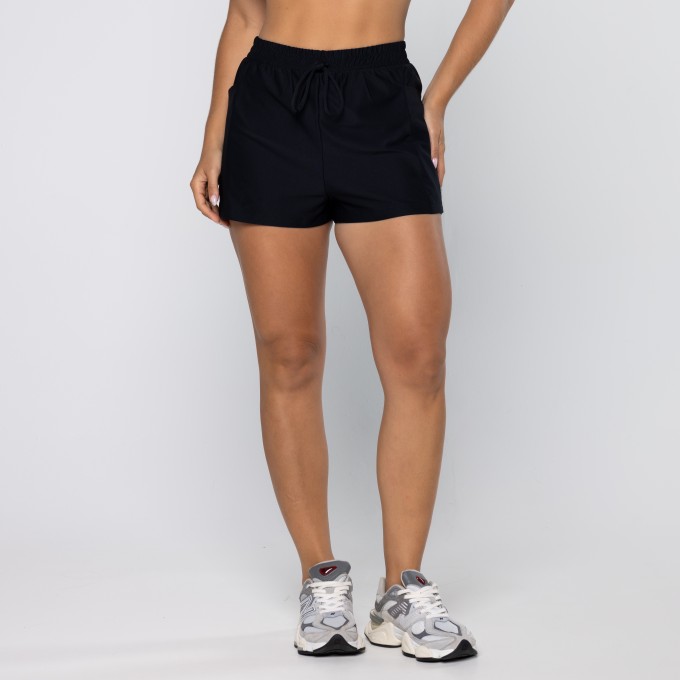 Short Force Soltinho Com Bolsos Laterais Preto